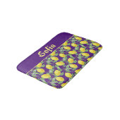 Waterverf patroon citroengeel paarse badmat (Gekanteld)
