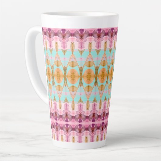 Waterverf patroon geaccentueerd met turquoise latte mok (Linkerhoek)