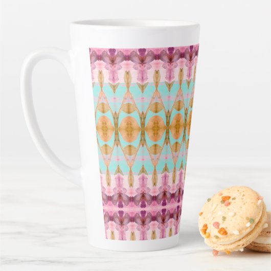 Waterverf patroon geaccentueerd met turquoise latte mok (In situ)