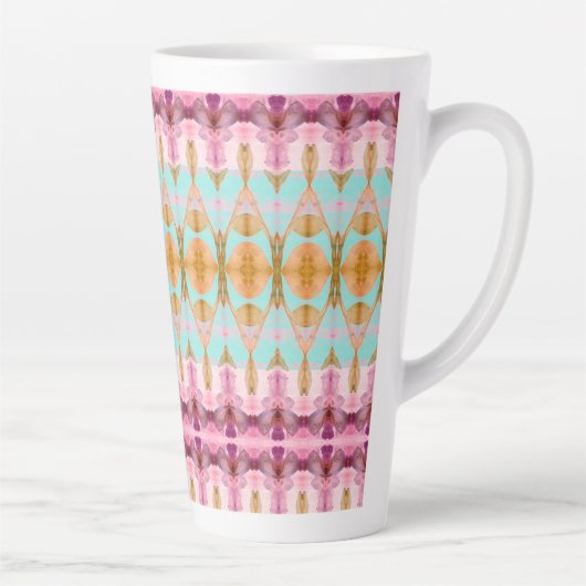 Waterverf patroon geaccentueerd met turquoise latte mok (Rechts)