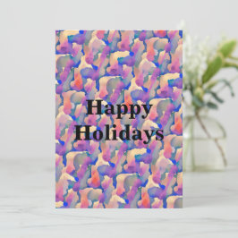 Waterverf Patroon gepersonaliseerd flat-holiday Ca Feestdagenkaart