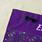 Waterverf Patroon Groen Blad Naam paarse Strandlaken (In situ)