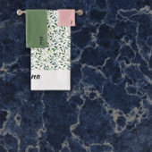 Waterverf patroon groene bladnaam bad handdoek