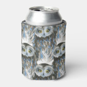 Waterverf patroon, grote uil afbeelding blikjeskoeler (Blikje Voorkant)