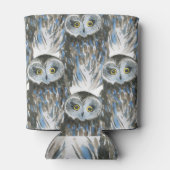 Waterverf patroon, grote uil afbeelding blikjeskoeler (Achterkant)
