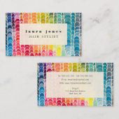 Waterverf Patroon Haar Stylist Sjabloon Visitekaartje (Voorkant / Achterkant)