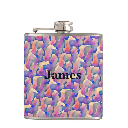 Waterverf Patroon maatkolf Heupfles (Voorkant)