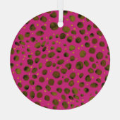 Waterverf Patroon met Abstracte Cheetah Skin. Glas Ornament (Achterkant)