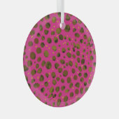 Waterverf Patroon met Abstracte Cheetah Skin. Glas Ornament (Voorkant Rechts)