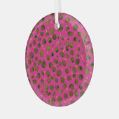 Waterverf Patroon met Abstracte Cheetah Skin. Glas Ornament (Voorkant links)