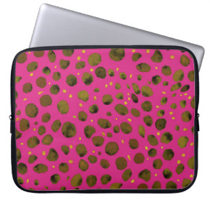 Waterverf Patroon met Abstracte Cheetah Skin. Laptop Sleeve