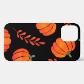 Waterverf patroon met oranje pompoen Case-Mate iPhone case (Achterkant (horizontaal))