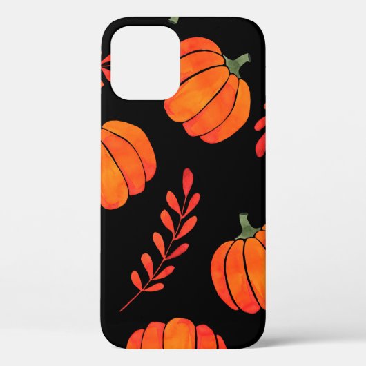 Waterverf patroon met oranje pompoen Case-Mate iPhone case (Achterkant)
