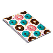 Waterverf patroon met roze, blauw en chocolade d notitieboek (Rechterzijde)