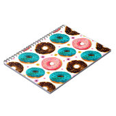 Waterverf patroon met roze, blauw en chocolade d notitieboek (Linkerzijde)