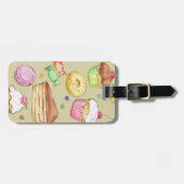 Waterverf patroon met snoepjes bagagelabel (Voorkant horizontaal)