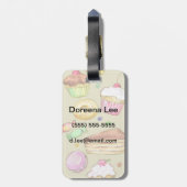 Waterverf patroon met snoepjes bagagelabel (Achterkant verticaal)