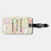 Waterverf patroon met snoepjes bagagelabel (Achterkant horizontaal)