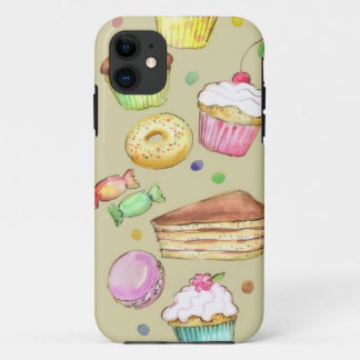 Waterverf patroon met snoepjes iPhone 11 hoesje