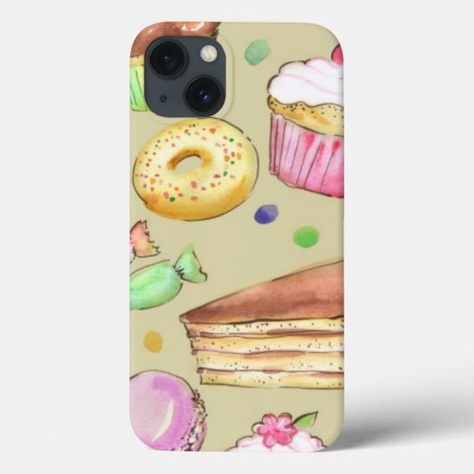 Waterverf patroon met snoepjes Case-Mate iPhone case (Achterkant)