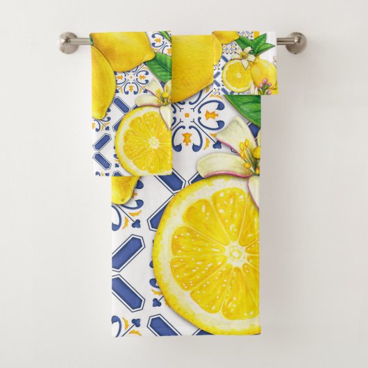 Waterverf Patroon Middellandse-Zeemleeuwen Bad Handdoek (Insitu)