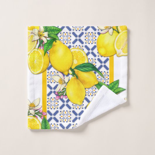 Waterverf Patroon Middellandse-Zeemleeuwen Bad Handdoek (Wasdoekje)