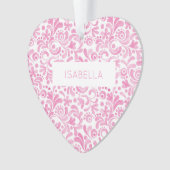 Waterverf Patroon NAAM Sweet Heart Keepsake Ornament (voorkant)