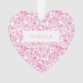 Waterverf Patroon NAAM Sweet Heart Keepsake Ornament (voorkant)