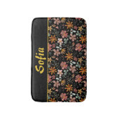 Waterverf patroon roze geel sinaasappel badmat (Voorkant Verticaal)