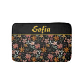 Waterverf patroon roze geel sinaasappel badmat (Voorkant)