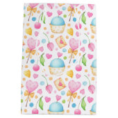 Waterverf Patroon Valentijns voor hart en koeken Medium Cadeauzakje (Achterkant)