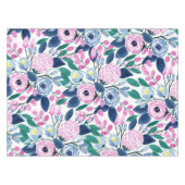 Waterverf patroon van de zoete roze Navy Flowers Tafelkleed (Voorkant (Horizontaal))
