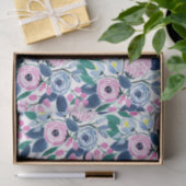 Waterverf patroon van de zoete roze Navy Flowers Tissuepapier (Geschenk)