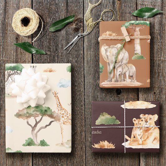 Waterverf - Patroon voor mamma en baby ' s Inpakpapier Vel