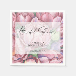 Waterverf patroonbloemen - vrijgezellenfeest servet