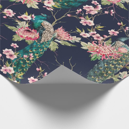 waterverf patroonpauze op een boomkerrie, bloem cadeaupapier (Hoek)