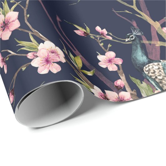 waterverf patroonpauze op een boomkerrie, bloem cadeaupapier (Rol Hoek)