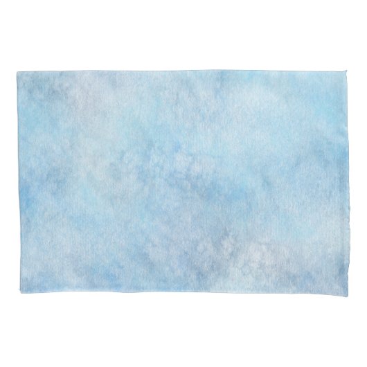 Waterverf Pattern Blue Kussensloop (Voorkant-Links)