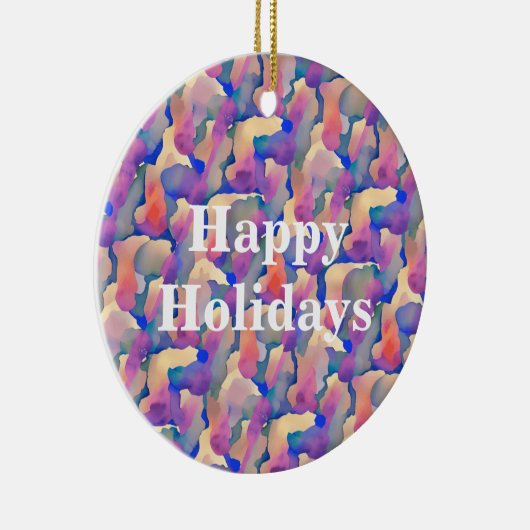 Waterverf Pattern Personalized Holiday Ornament (Rechts)