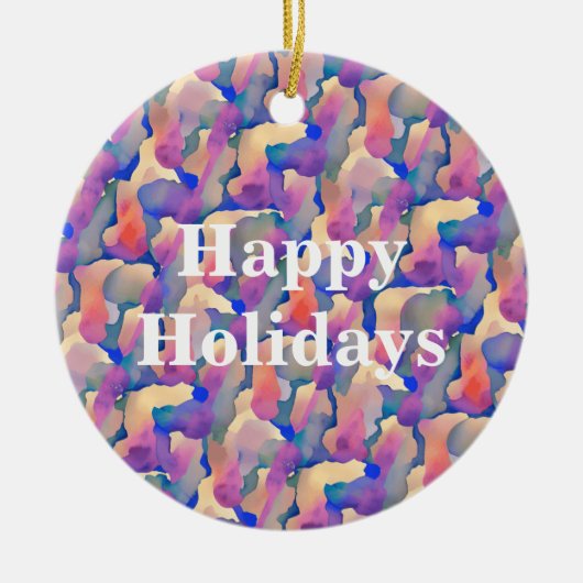 Waterverf Pattern Personalized Holiday Ornament (Voorkant)