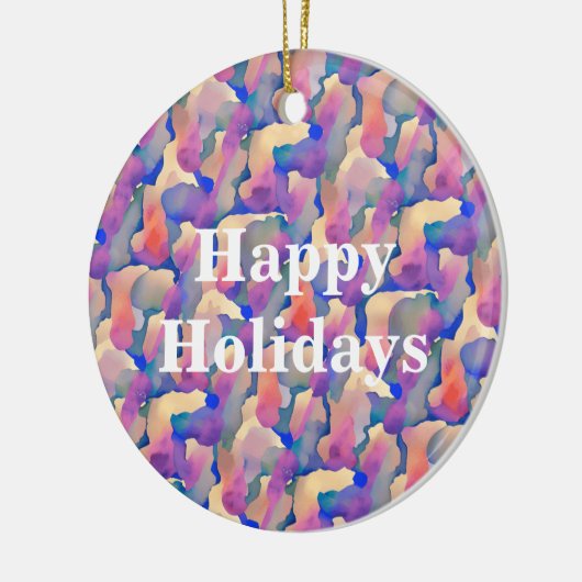 Waterverf Pattern Personalized Holiday Ornament (Links)