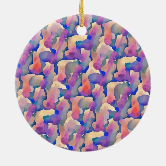 Waterverf Pattern Personalized Holiday Ornament (Achterkant)