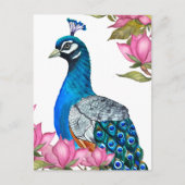 Waterverf pauw briefkaart (Voorkant)