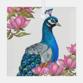 Waterverf pauw glas ornament (Achterkant)