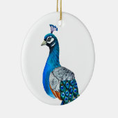 Waterverf pauw keramisch ornament (Rechts)
