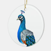 Waterverf pauw keramisch ornament (Links)