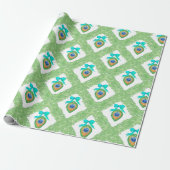 Waterverf Pauw Kerstmis Cadeaupapier (Uitgerold)