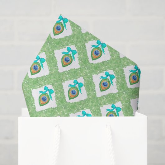Waterverf Pauw Kerstmis Tissuepapier (Cadeauzakje)