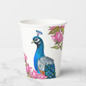 Waterverf pauw papieren bekers (Voorkant)