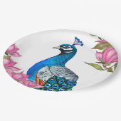 Waterverf pauw papieren bordje (Gekanteld)